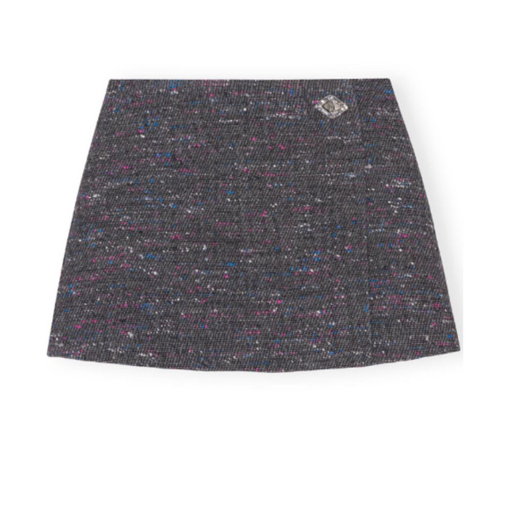 GANNI Grey Wrap Mini Skirt - NWT Sz 10/12